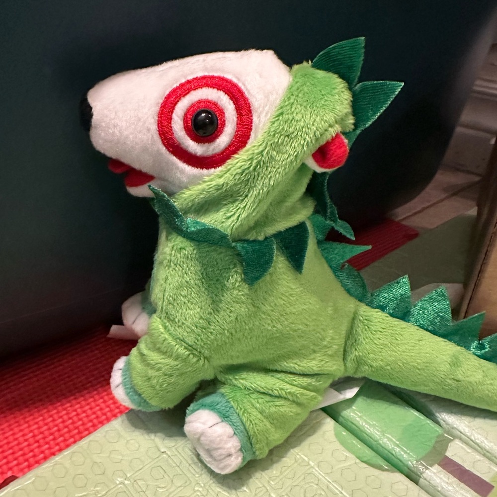 2012 Target Bullseye Dog Dinosaur Plush Green 7” Halloween Costume - Picture 2 of 10
